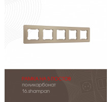 Рамка пятиместная Arte Milano 502.16-5.shampan