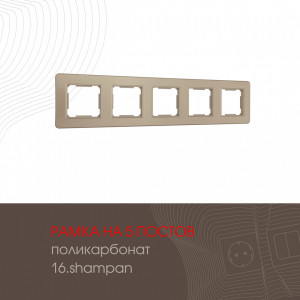 Рамка пятиместная Arte Milano 502.16-5.shampan