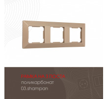 Рамка трехместная Arte Milano 503.03-3.shampan