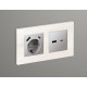 Лицевая панель для розетки 2USB тип A+C Ambrella Volt Alfa AP5110