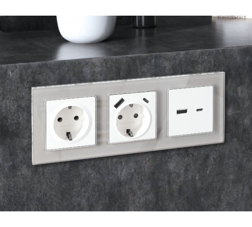 Рамка двухместная Ambrella Volt Platos AF330402 Рамка двухместная Ambrella Volt Platos AF330402
