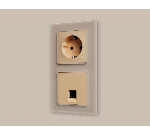 Лицевая панель для компьютерной/телефонной розетки RJ-45/RJ-11 Ambrella Volt Alfa AP6120