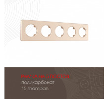 Рамка пятиместная Arte Milano 502.15-5.shampan