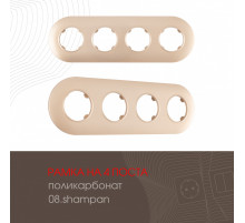 Рамка четырехместная Arte Milano 502.08-4.shampan