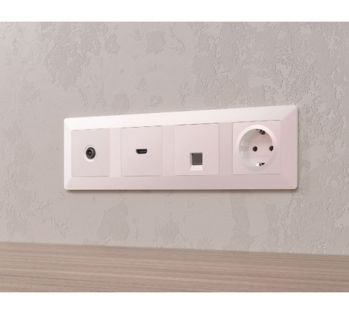 Лицевая панель для компьютерной/телефонной розетки RJ-45/RJ-11 Ambrella Volt Alfa AP2120