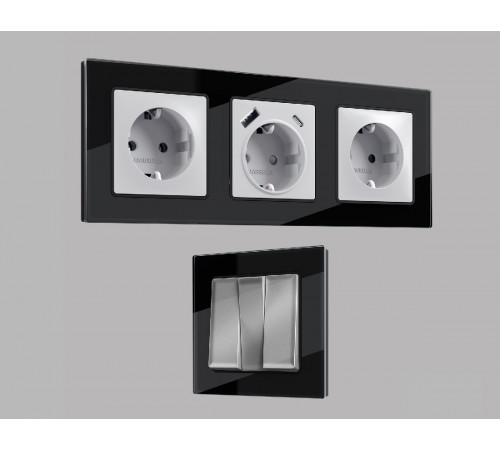 Рамка двухместная Ambrella Volt Platos AF380802 Рамка двухместная Ambrella Volt Platos AF380802