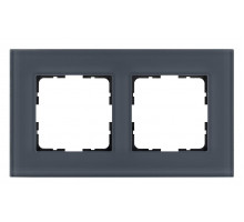 Рамка 2-постовая, стекло Маренго Jasmart G-Glass G1002GC