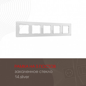 Рамка пятиместная Arte Milano 503.14-5.silver
