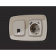 Лицевая панель для розетки с/з со шторками 2USB тип A+C Ambrella Volt Omega OP3700