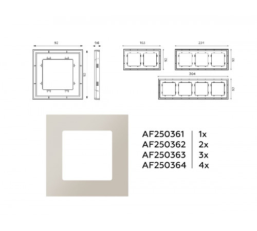 Рамка двухместная Ambrella Volt Qubi AF250362