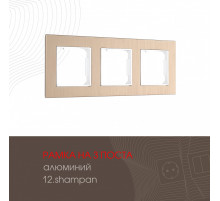 Рамка трехместная Arte Milano 503.12-3.shampan