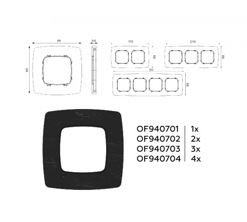 Рамка двухместная Ambrella Volt Opera OF940702 Рамка двухместная Ambrella Volt Opera OF940702
