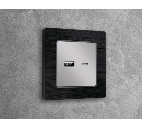 Лицевая панель для розетки 2USB тип A+C Ambrella Volt Alfa AP4110