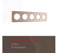 Рамка пятиместная Arte Milano 502.07-5.shampan