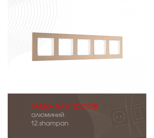 Рамка пятиместная Arte Milano 503.12-5.shampan
