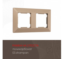 Рамка двухместная Arte Milano 503.03-2.shampan