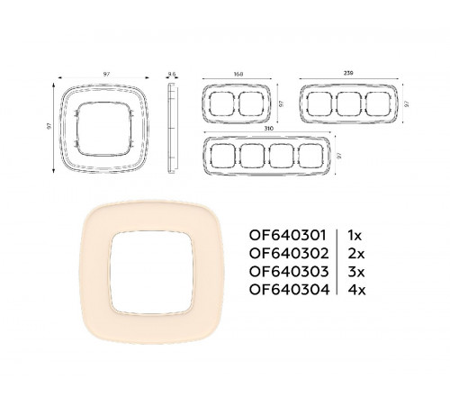 Рамка трехместная Ambrella Volt Coint OF640303