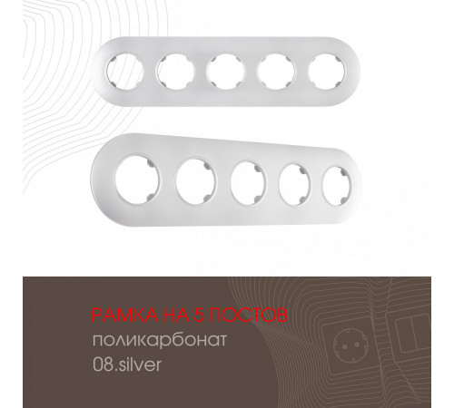 Рамка пятиместная Arte Milano 502.08-5.silver Рамка пятиместная Arte Milano 502.08-5.silver