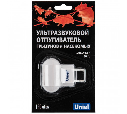 Ультразвуковой отпугиватель насекомых и грызунов (UL-00004561) Uniel UDR-E10 White Ультразвуковой отпугиватель насекомых и грызунов (UL-00004561) Uniel UDR-E10 White