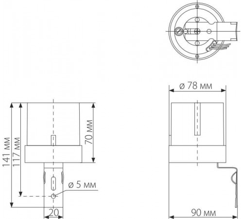 Датчик освещенности SNS-L-07 5500W IP44 Белый 4690389055430