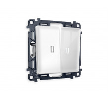 Комплект механизма 2-кл проходного выключателя с подсветкой Ambrella Volt Alfa MA104035