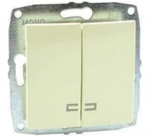 Выключатель двухклавишный с подсветкой Mono Electric Despina-Larissa 10А 250В крем 500-001725-103