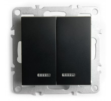 Выключатель 2-клавишный с индикатором Stekker Эрна PSW10-9102-03 49147