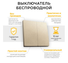 Выключатель беспроводной двухклавишный Feron TM82 41726