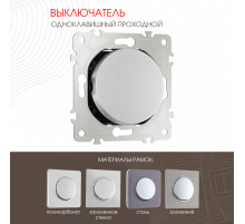 Выключатель одноклавишный проходной Arte Milano 202.32-1.silver