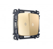 Комплект механизма 2-кл проходного выключателя с подсветкой Ambrella Volt Omega MO604035