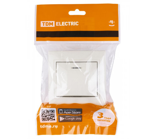 Выключатель одноклавишный с подсветкой Таймыр TDM Electric SQ1814-0104 Выключатель одноклавишный с подсветкой Таймыр TDM Electric SQ1814-0104