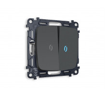 Комплект механизма 2-кл проходного выключателя с подсветкой Ambrella Volt Omega MO904040