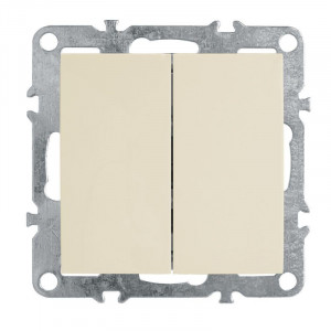 Выключатель двухклавишный Stekker Эрна слоновая кость PSW10-9104-02 39323