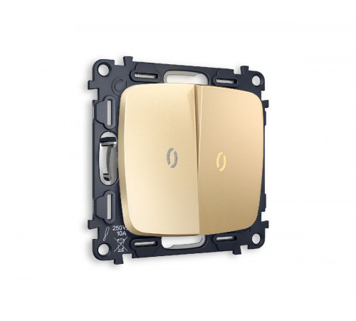 Комплект механизма 2-кл проходного выключателя с подсветкой Ambrella Volt Omega MO604030 Комплект механизма 2-кл проходного выключателя с подсветкой Ambrella Volt Omega MO604030