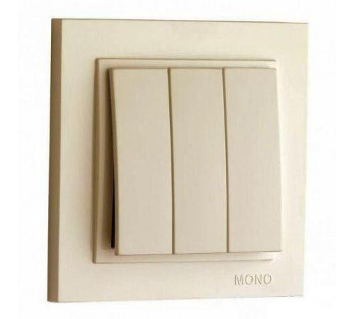 Выключатель трехклавишный Mono Electric Despina 10А 250В крем 102-170022-114 Выключатель трехклавишный Mono Electric Despina 10А 250В крем 102-170022-114
