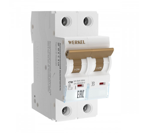 Автоматический выключатель 2P 10 A C 6 кА Werkel W902P106 4690389192623 a062541 Автоматический выключатель 2P 10 A C 6 кА Werkel W902P106 4690389192623 a062541