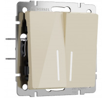 Выключатель двухклавишный проходной с подсветкой Werkel 4690389197055 W1122143 a064059