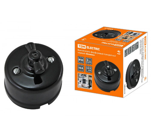 Выключатель фарфоровый поворотный с ручкой Болонь TDM Electric SQ1820-0002 Выключатель фарфоровый поворотный с ручкой Болонь TDM Electric SQ1820-0002