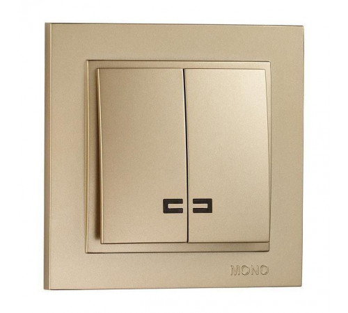 Выключатель двухклавишный с подсветкой Mono Electric Despina 10А 250В титан 102-222225-103 Выключатель двухклавишный с подсветкой Mono Electric Despina 10А 250В титан 102-222225-103