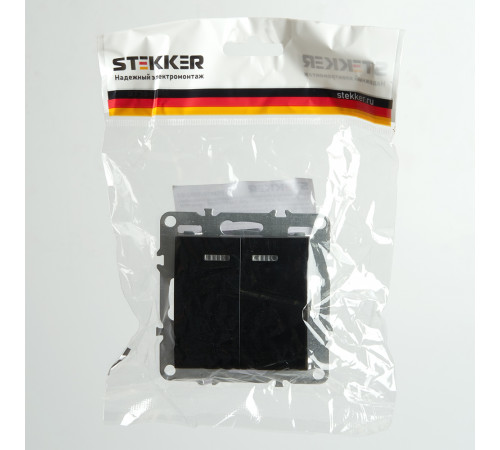 Выключатель 2-клавишный с индикатором Stekker Эрна PSW10-9102-03 49147 Выключатель 2-клавишный с индикатором Stekker Эрна PSW10-9102-03 49147