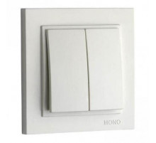 Выключатель двухклавишный Mono Electric Despina 10А 250В белый 102-190025-102