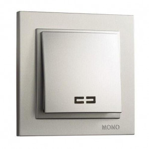 Выключатель одноклавишный с подсветкой Mono Electric Despina 10А 250В серебро 102-212125-101