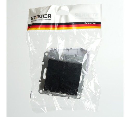 Выключатель 2-клавишный Stekker Эрна PSW10-9104-03 49149 Выключатель 2-клавишный Stekker Эрна PSW10-9104-03 49149