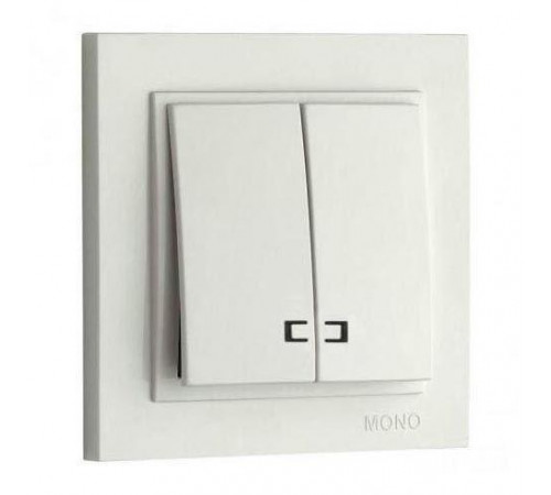 Выключатель двухклавишный с подсветкой Mono Electric Despina 10А 250В слоновая кость 102-010025-103 Выключатель двухклавишный с подсветкой Mono Electric Despina 10А 250В слоновая кость 102-010025-103