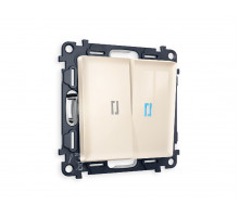 Комплект механизма 2-кл проходного выключателя с подсветкой Ambrella Volt Alfa MA304040