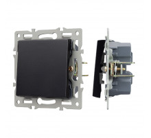 Механизм выключателя одноклавишный перекрестный  Arlight SWT-MKX1-PL-BK (250V, 16A) 043719