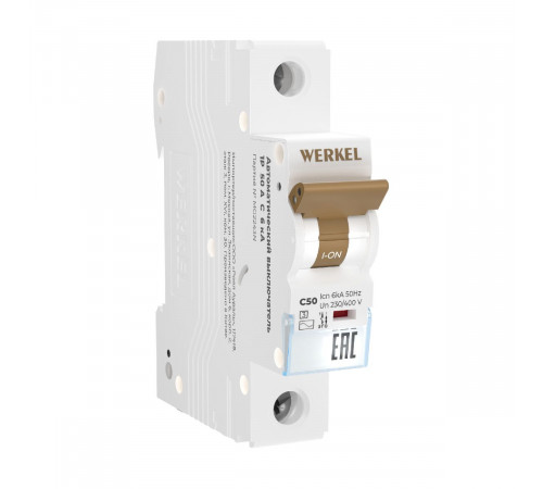 Автоматический выключатель 1P 50 A C 6 кА Werkel W901P506 4690389192746 a062539