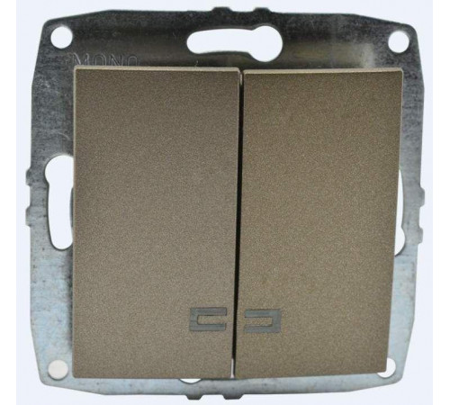 Выключатель двухклавишный с подсветкой Mono Electric Despina-Larissa 10А 250В бронза 500-002325-103 Выключатель двухклавишный с подсветкой Mono Electric Despina-Larissa 10А 250В бронза 500-002325-103