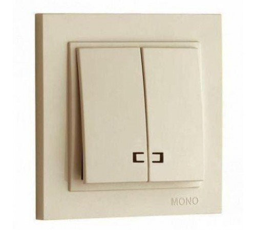 Выключатель двухклавишный с подсветкой Mono Electric Despina 10А 250В крем 102-170025-103 Выключатель двухклавишный с подсветкой Mono Electric Despina 10А 250В крем 102-170025-103