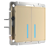 Сенсорный выключатель двухклавишный с функцией Wi-Fi Werkel шампань W4520611 4690389171307